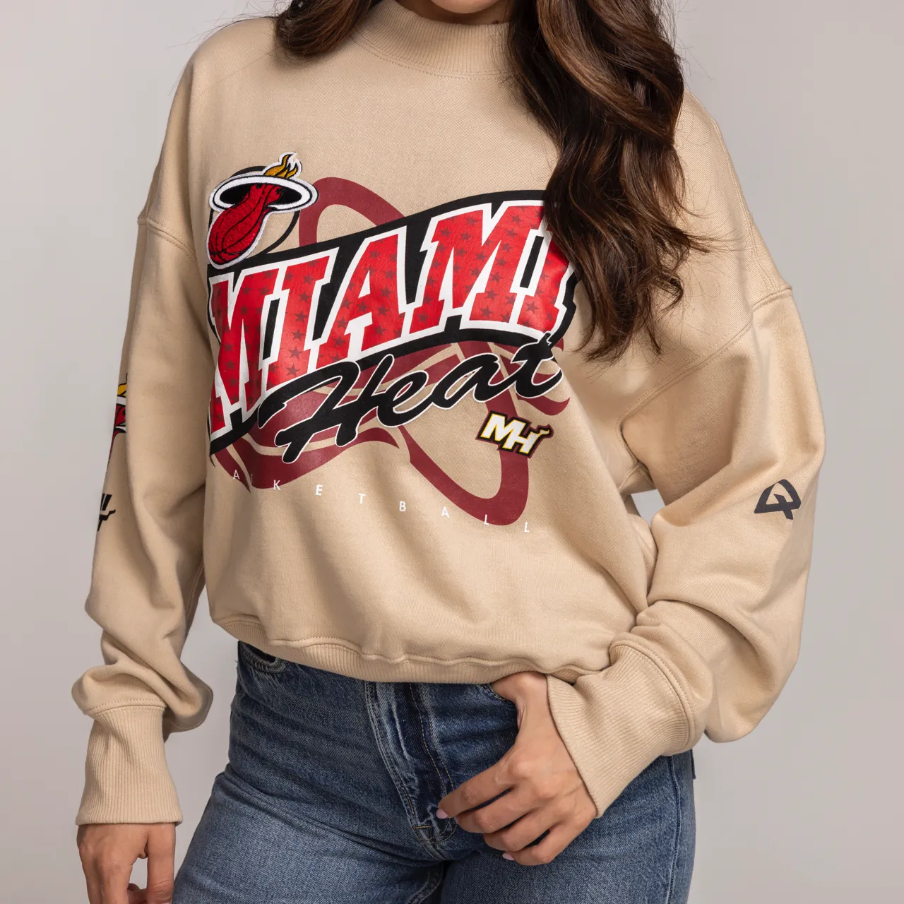 Qoreware Miami HEAT Mockneck Women's Crewneck sold by Miami Heat Store product image thumbnail 2