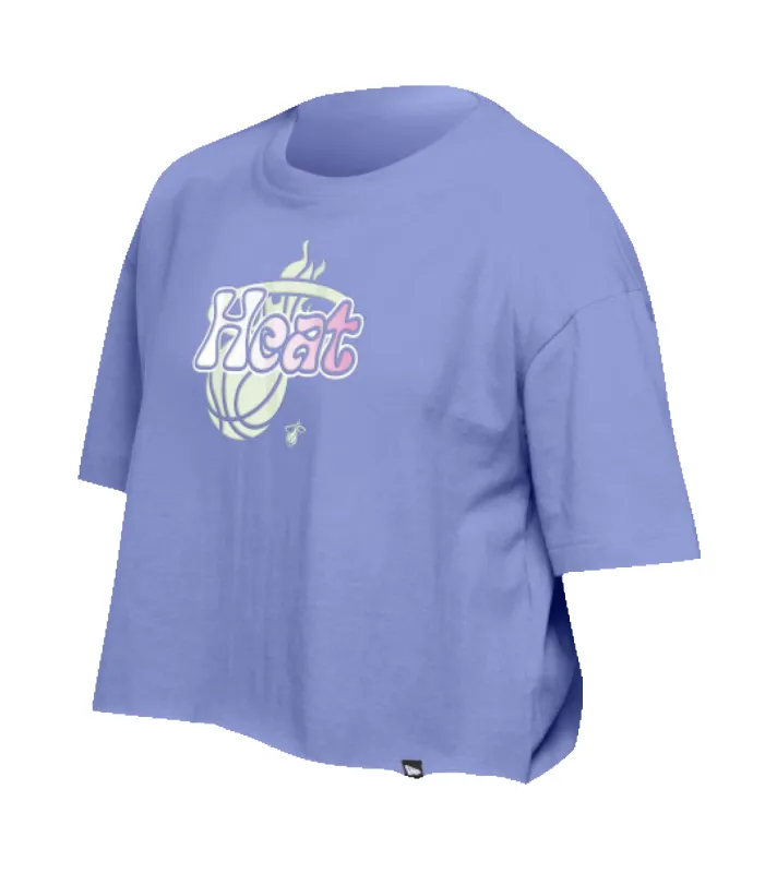 New Era Miami HEAT Glow In the Dark Women's Boxy Crop top made by New Era