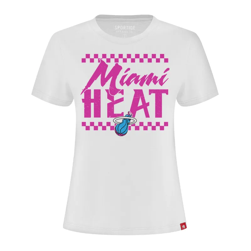 Sportiqe Miami HEAT Original Vice White Women's Tee sold by Miami Heat Store