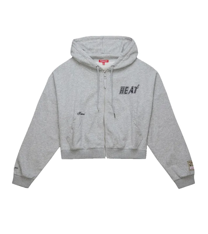 Mitchell & Ness Miami HEAT Cropped Women's Jacket sold by Miami Heat Store