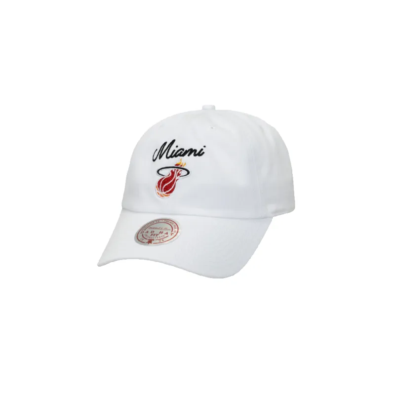 Mitchell & Ness Miami HEAT White Strapback sold by Miami Heat Store