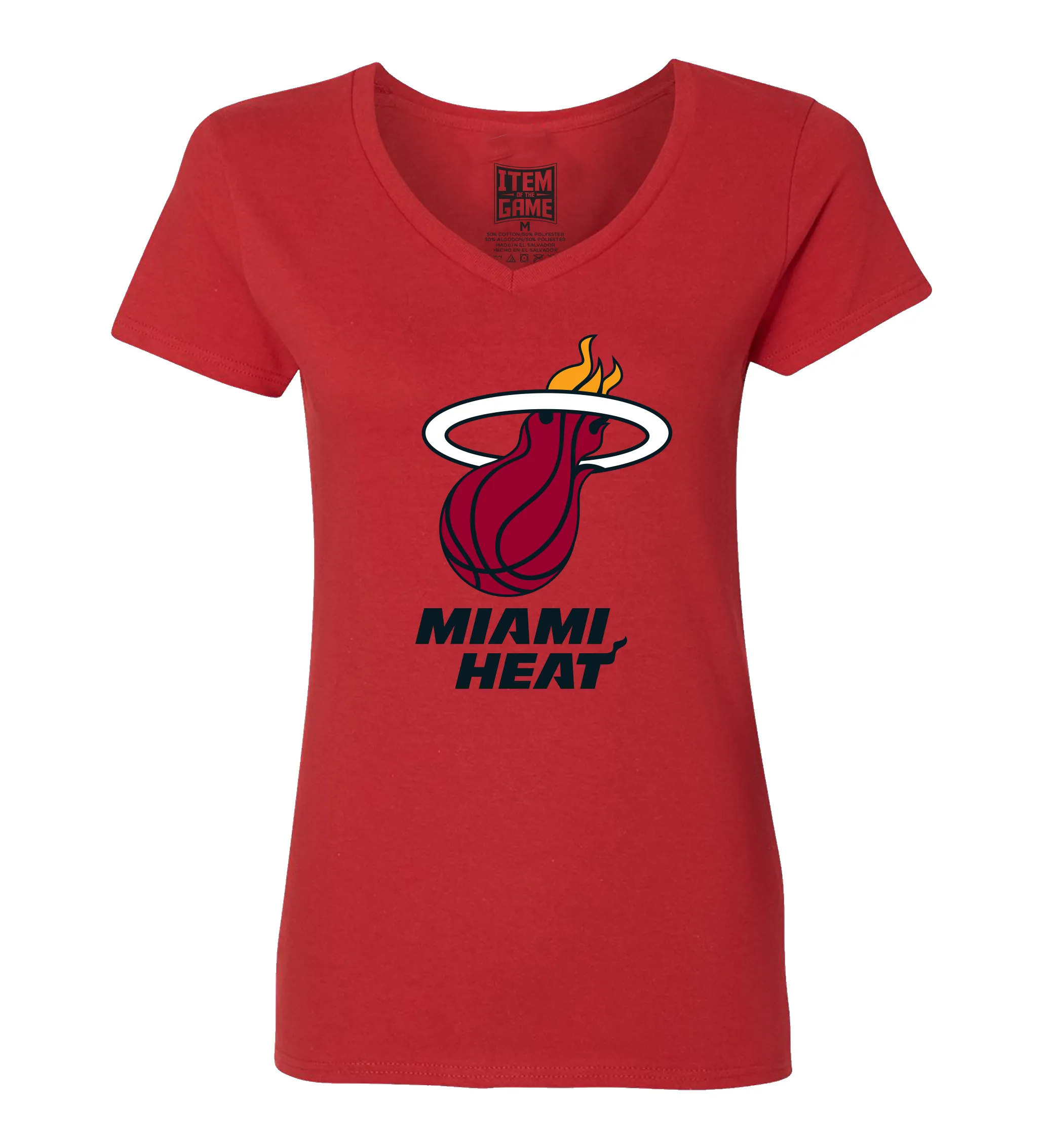 Miami HEAT Women's Red Logo V-Neck sold by Miami Heat Store