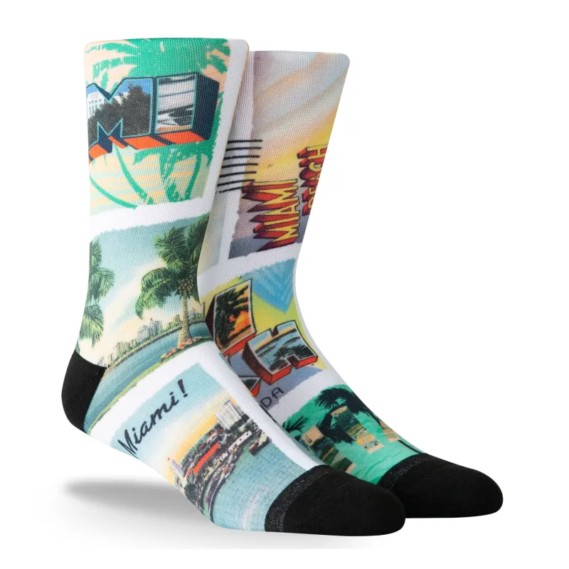 PKWY WADE REMIX Postcard Party Socks sold by Miami Heat Store