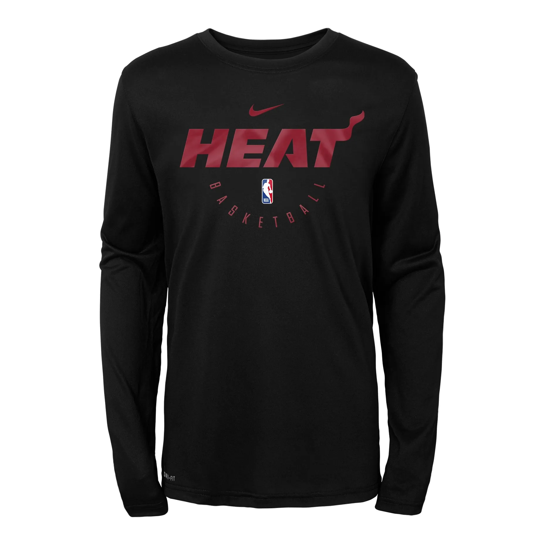 Nike Miami HEAT Youth Long Sleeve Practice Tee Black sold by Miami Heat Store