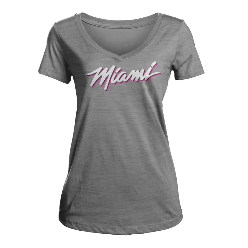 ViceWave Ladies Grey Logo V-Neck sold by Miami Heat Store