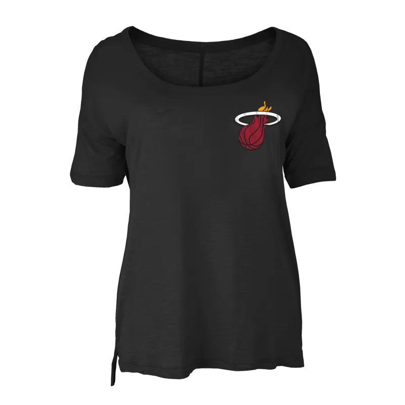 New ERA Miami HEAT Women's Scoop Rayon Tee Black sold by Miami Heat Store