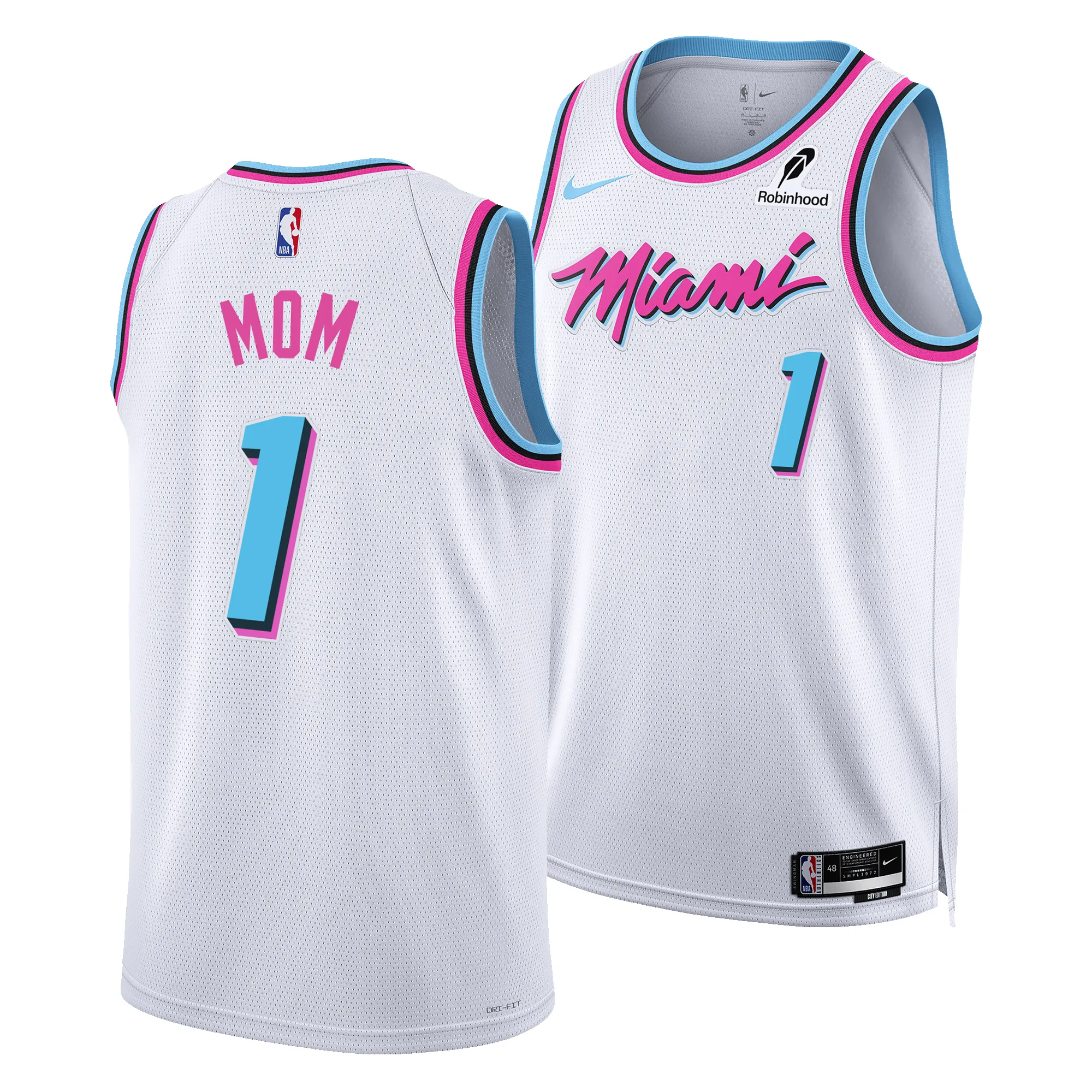 #1 Mom Nike Miami HEAT Original Vice Swingman Jersey sold by Miami Heat Store