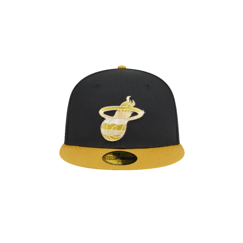 New Era Miami HEAT Black & Gold Fitted Hat sold by Miami Heat Store