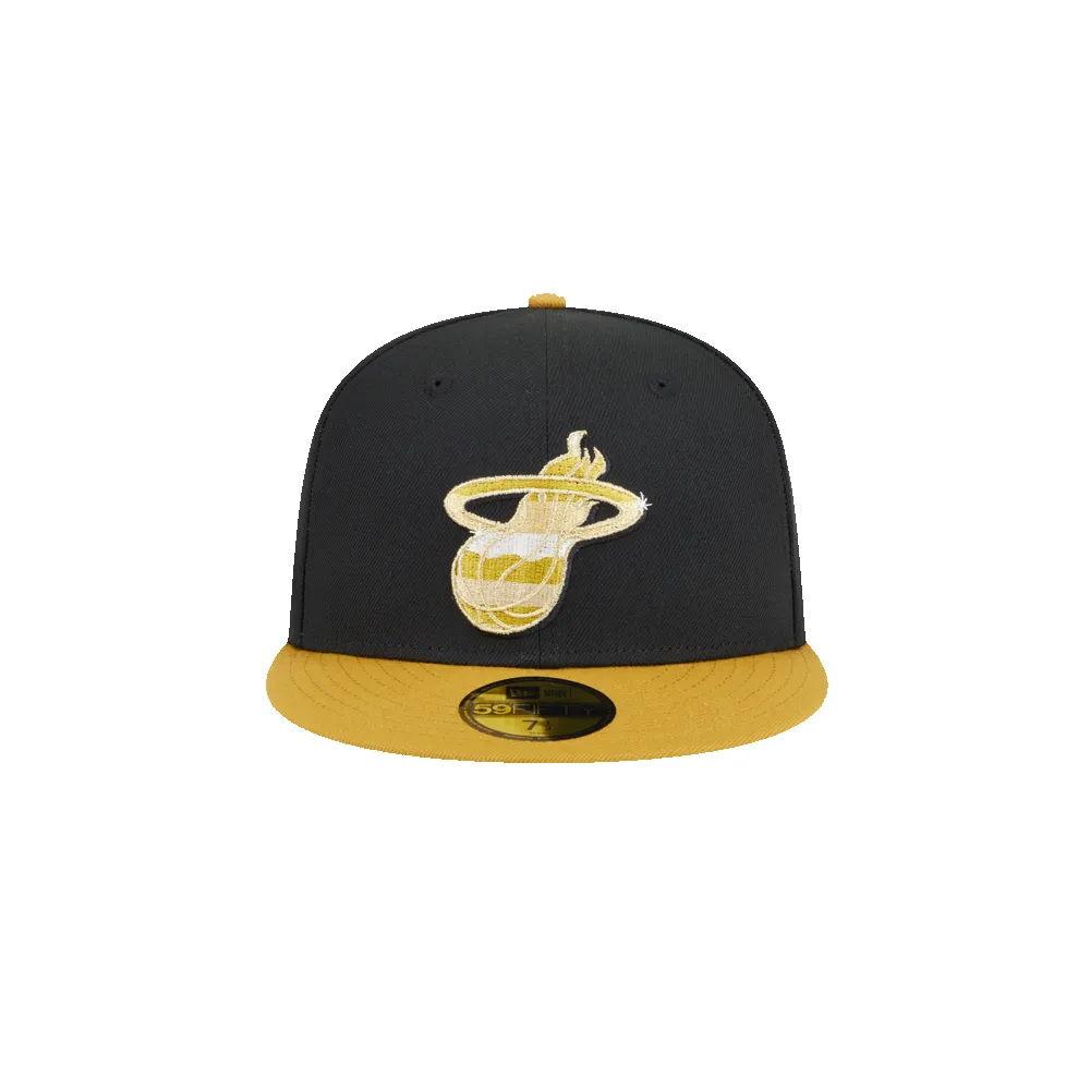 New Era Miami HEAT Black & Gold Fitted Hat sold by Miami Heat Store