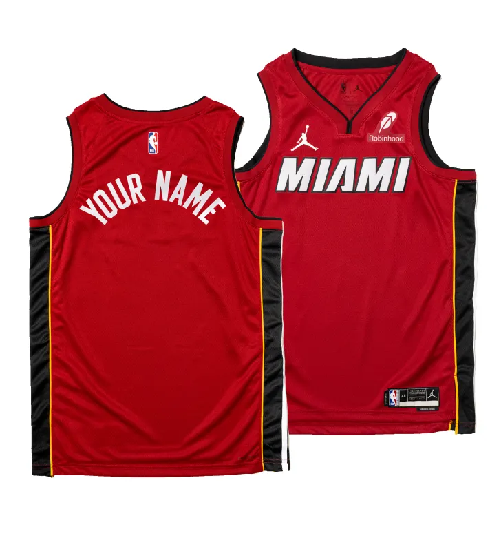 Personalized Nike Jordan Brand Miami HEAT Statement Red Swingman Jersey - Summer Mashup sold by Miami Heat Store