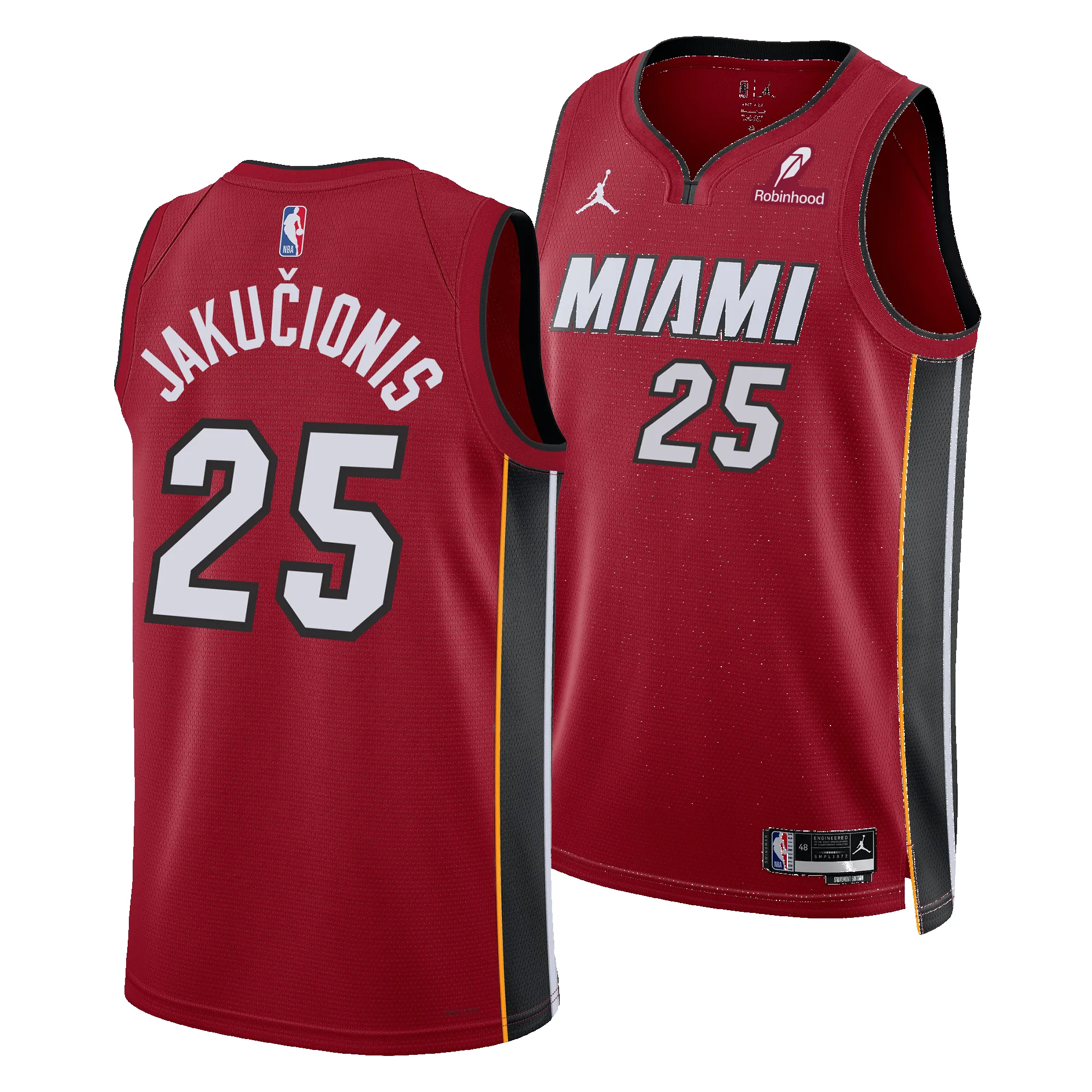 Kasparas Jakučionis Nike Jordan Brand Miami HEAT Statement Red Swingman Youth Jersey sold by Miami Heat Store product image thumbnail 3