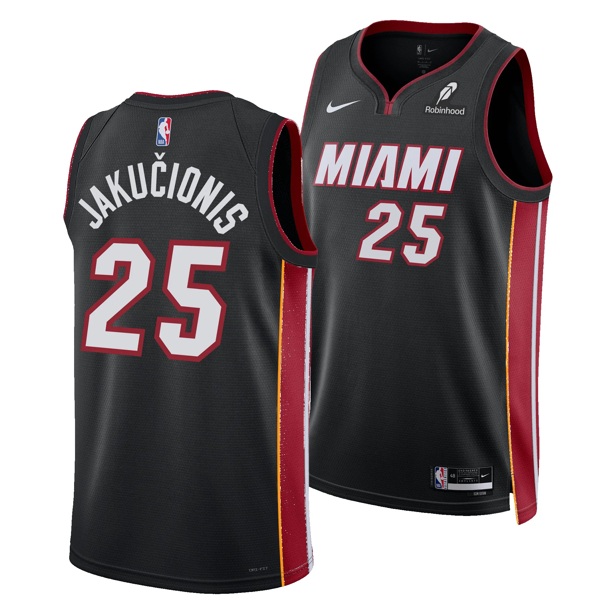 Kasparas Jakučionis Nike Miami HEAT Icon Black Youth Swingman Jersey sold by Miami Heat Store product image thumbnail 3