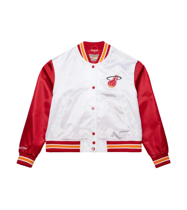 Mitchell & Ness Miami HEAT Women's Satin Jacket sold by Miami Heat Store