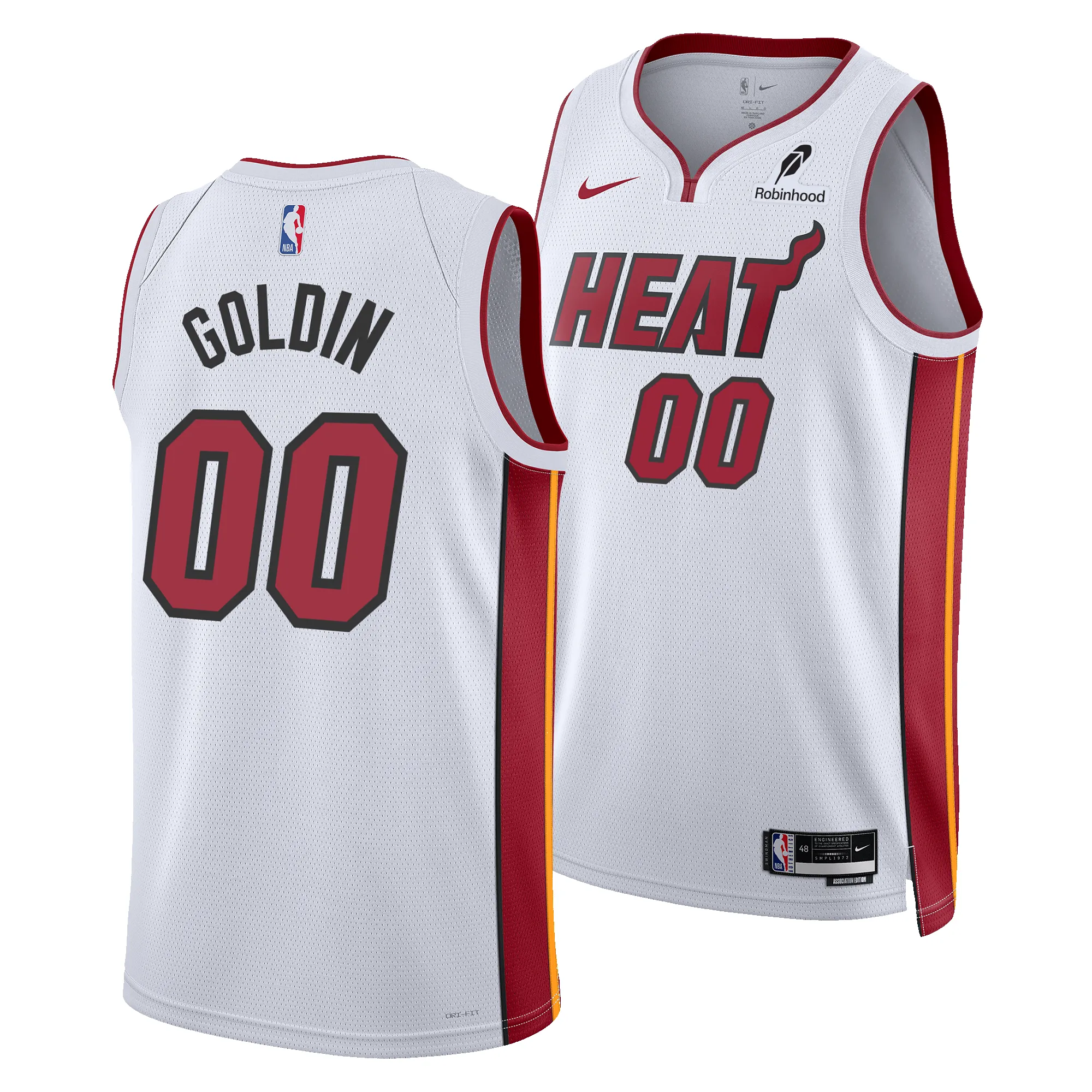 Vladislav Goldin Nike Miami HEAT Association White Youth Swingman Jersey sold by Miami Heat Store