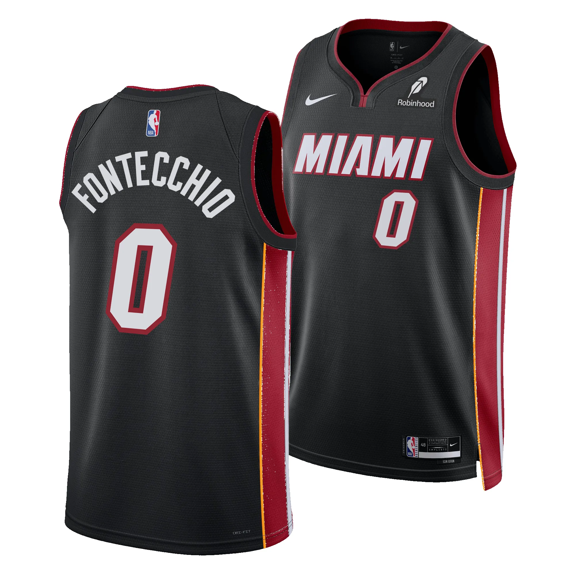 Simone Fontecchio Nike Miami HEAT Icon Black Youth Swingman Jersey sold by Miami Heat Store product image thumbnail 3