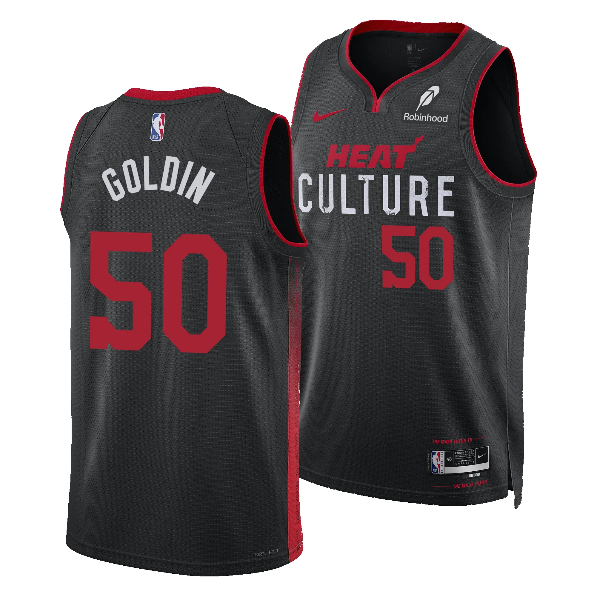 Vladislav Goldin Nike HEAT Culture Swingman Jersey sold by Miami Heat Store product image thumbnail 3