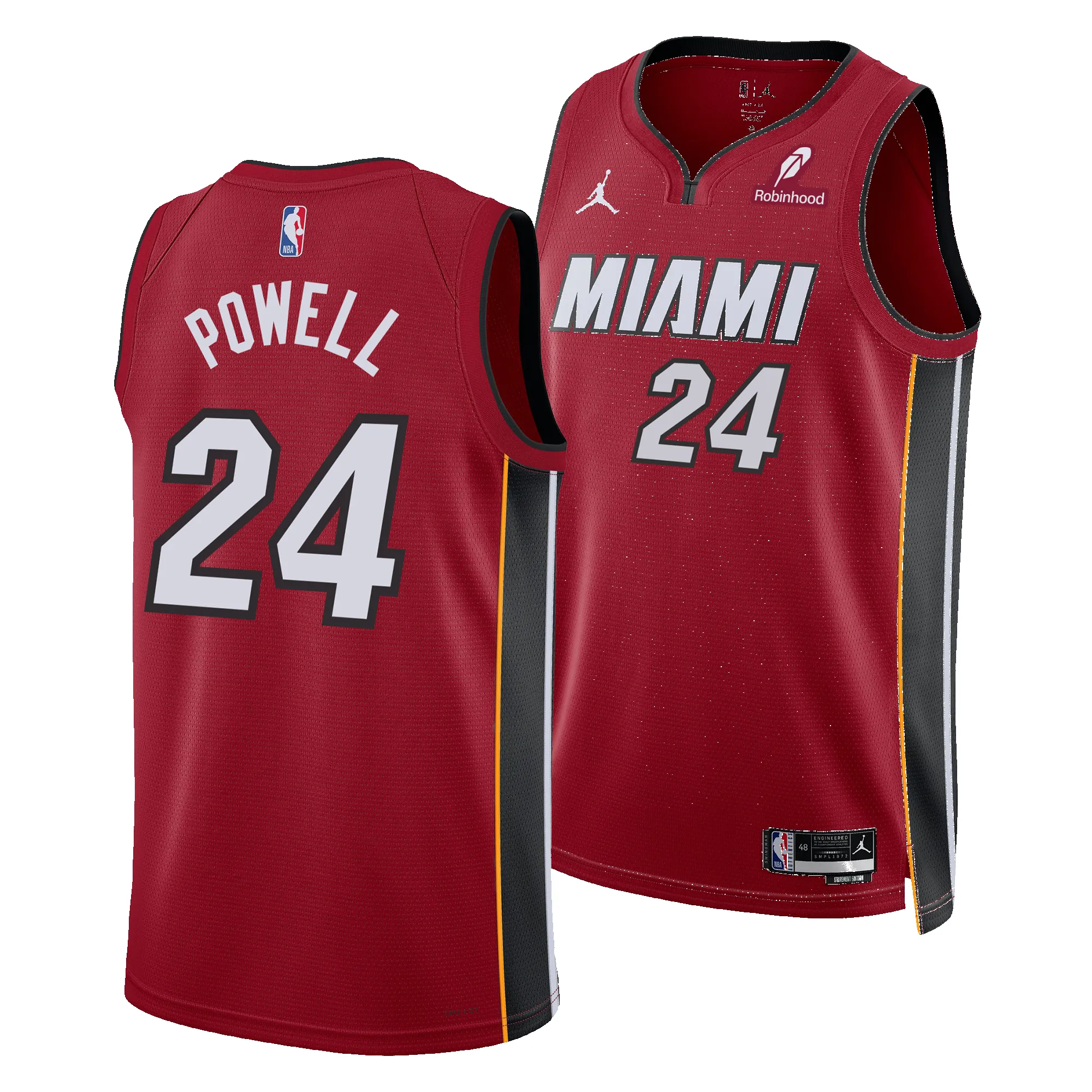Norman Powell Nike Jordan Brand Miami HEAT Statement Red Swingman Jersey sold by Miami Heat Store product image thumbnail 3