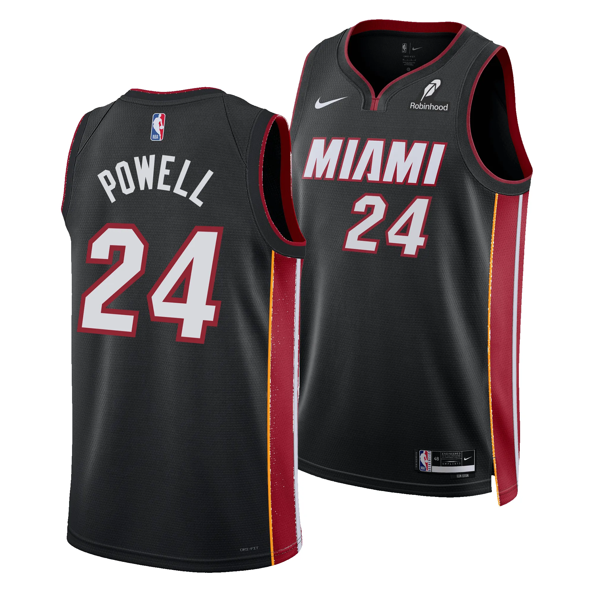 Norman Powell Nike Miami HEAT Icon Black Swingman Jersey sold by Miami Heat Store product image thumbnail 3