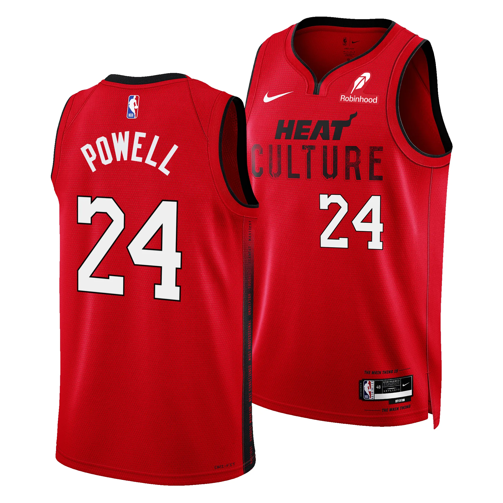 Norman Powell Nike HEAT Culture: Blood Red Swingman Jersey sold by Miami Heat Store product image thumbnail 3