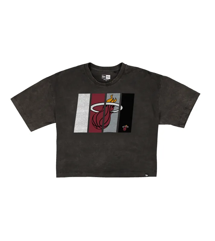 New Era Miami HEAT Washed Women's Cropped Tee sold by Miami Heat Store