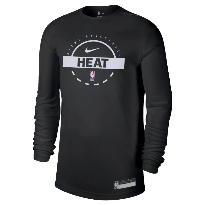 Nike Miami HEAT 2025-26 Authentic On-Court Practice Long Sleeve Tee sold by Miami Heat Store