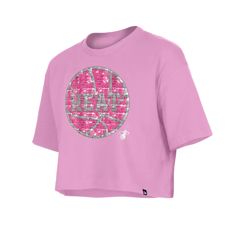 New Era Miami HEAT Basketball Sequins Girls Tee sold by Miami Heat Store