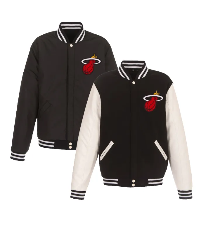 JH Designs Miami HEAT Reversible Varsity Jacket sold by Miami Heat Store