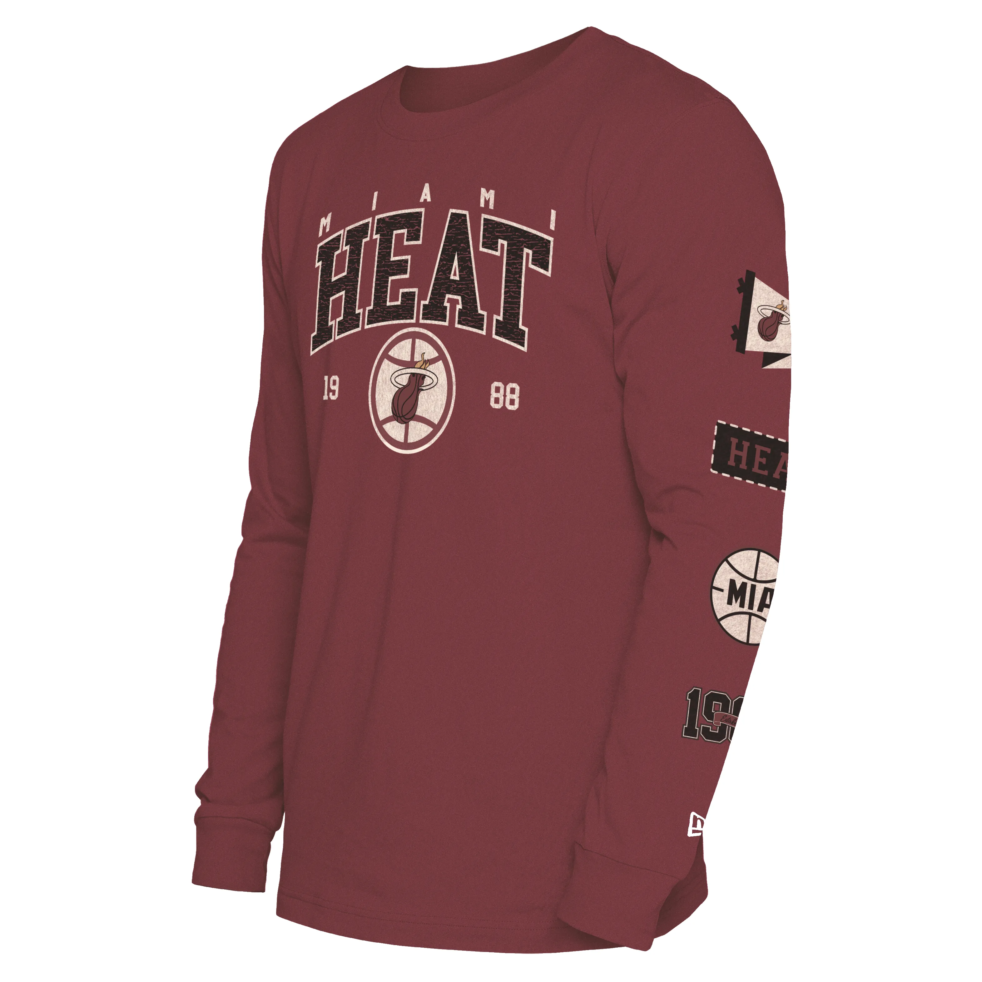 New Era Miami HEAT Red Cuffed Long Sleeve Tee sold by Miami Heat Store