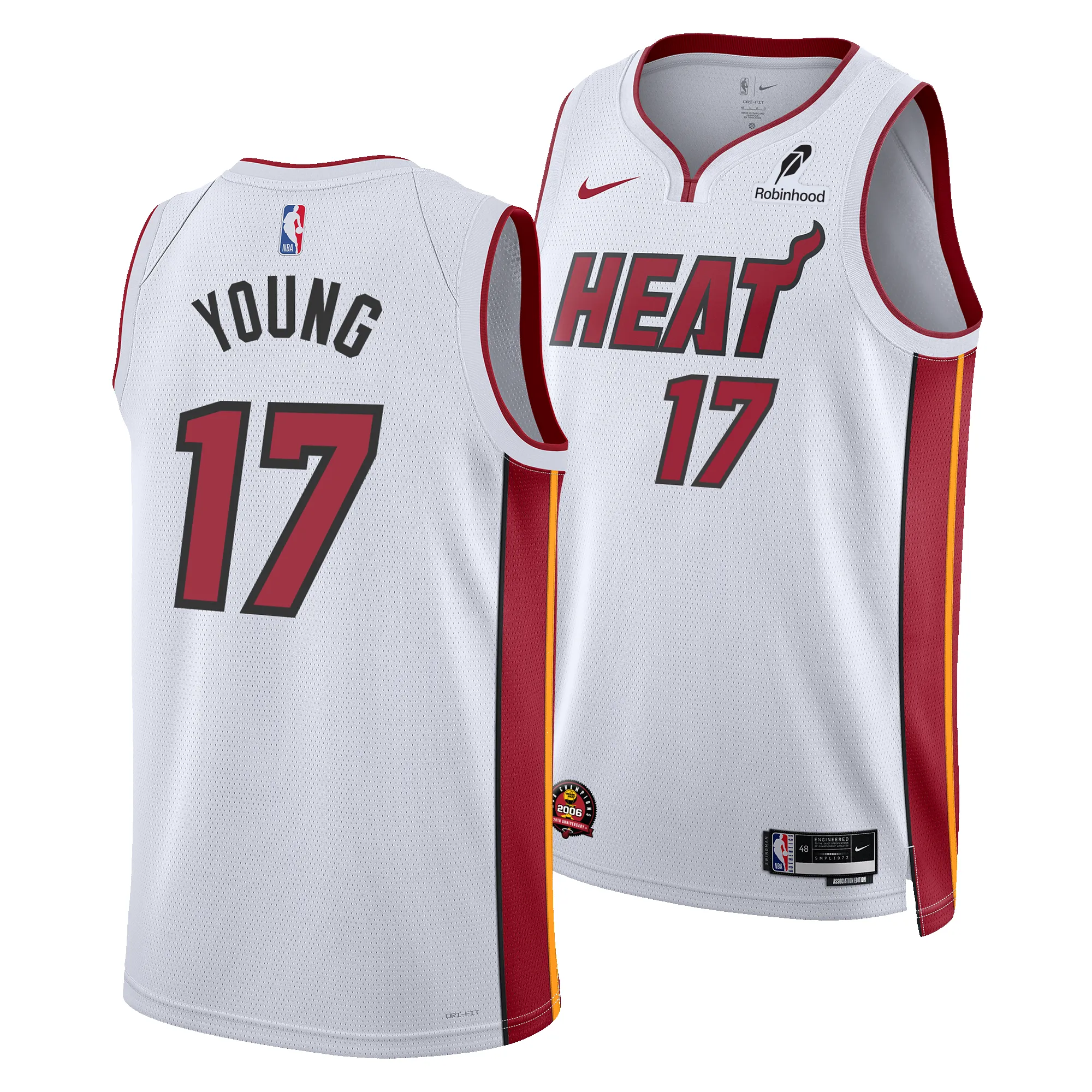 Jahmir Young Nike Miami HEAT Association White Youth Swingman Jersey sold by Miami Heat Store product image thumbnail 3