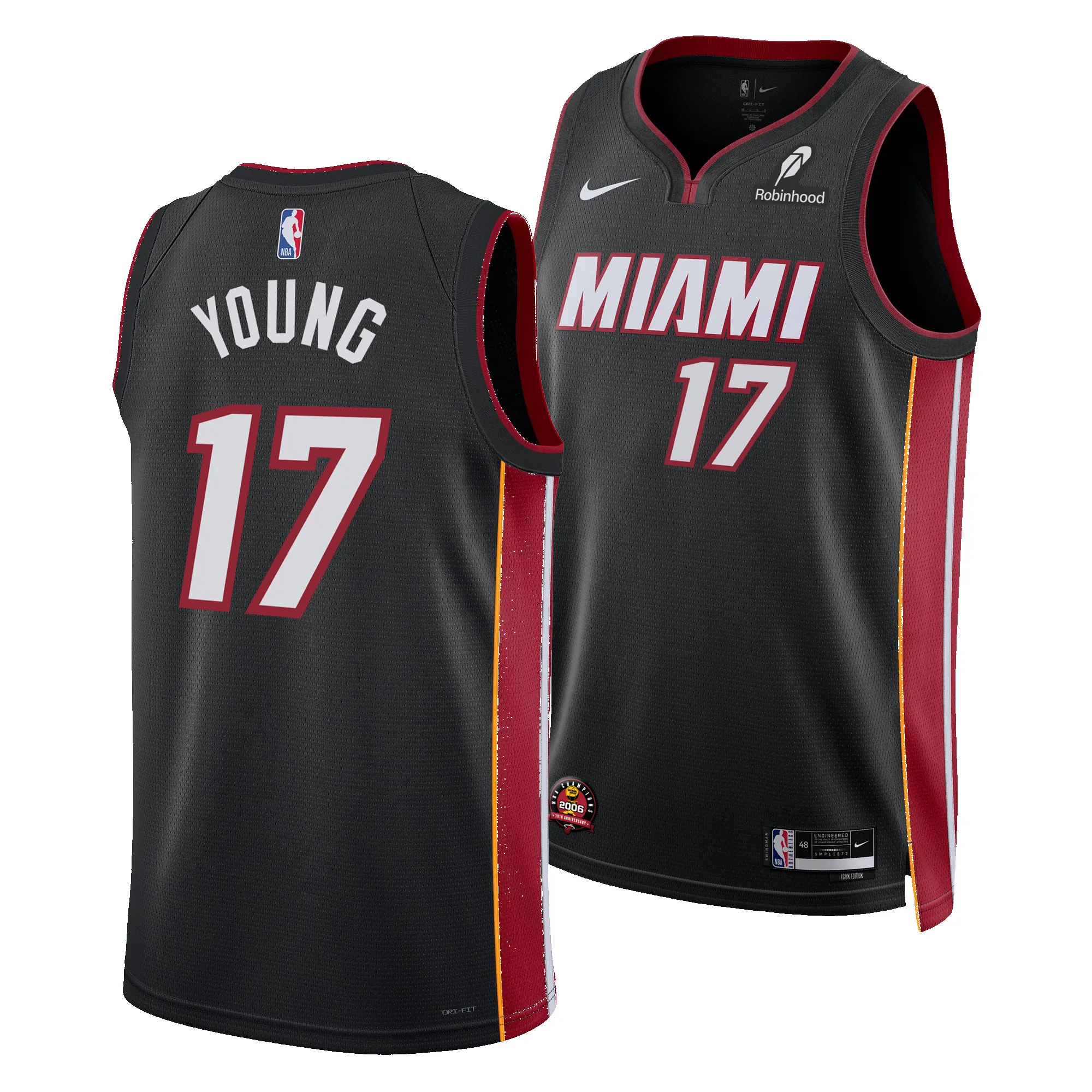 Jahmir Young Nike Miami HEAT Icon Black Swingman Jersey sold by Miami Heat Store product image thumbnail 3