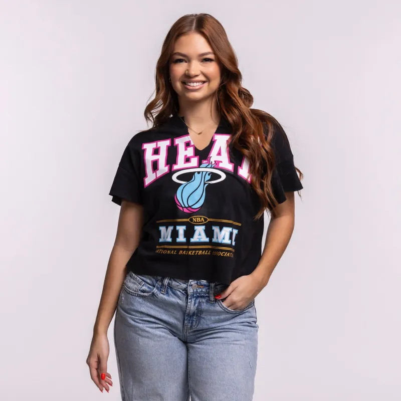 '47 Brand Miami HEAT Original Vice Nights Oversized Women's Cropped Tee sold by Miami Heat Store