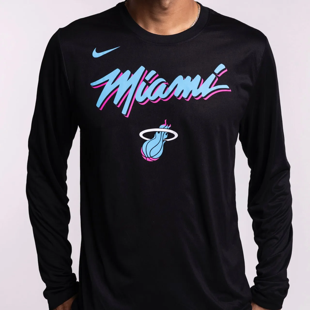 Nike Miami HEAT Original Vice Nights Legend Long Sleeve Tee sold by Miami Heat Store product image thumbnail 2