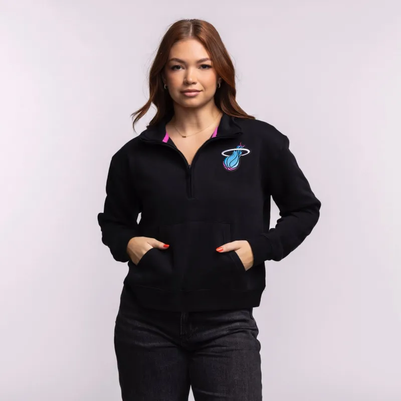 Stadium Essentials Miami HEAT Original Vice Nights 1/2 Zip Women's Jacket sold by Miami Heat Store