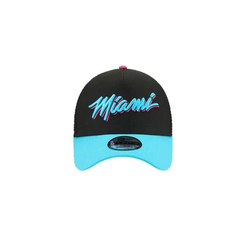 New Era Miami HEAT Original Vice Nights Trucker Snapback sold by Miami Heat Store