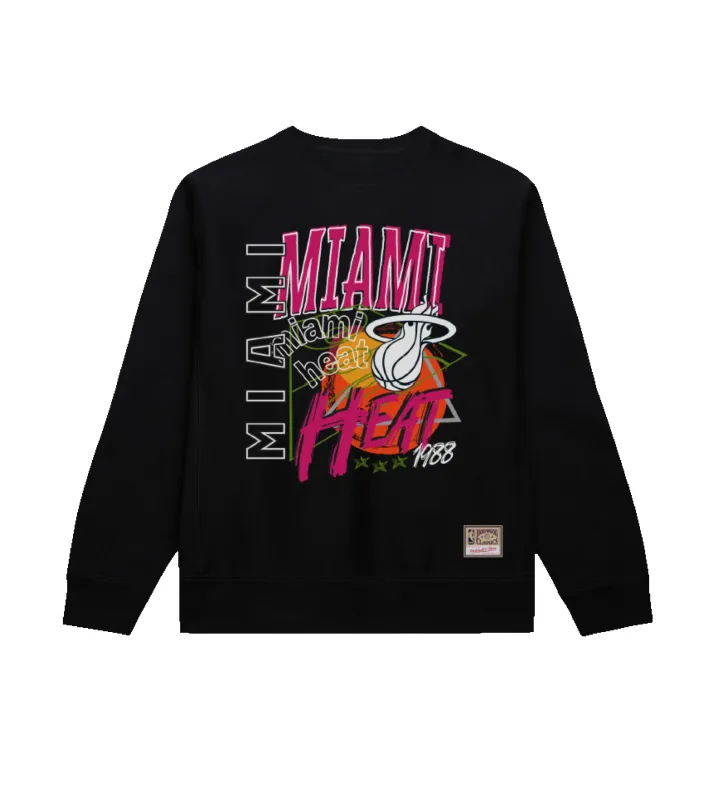 Mitchell & Ness Miami HEAT Original Vice Nights Crewneck sold by Miami Heat Store