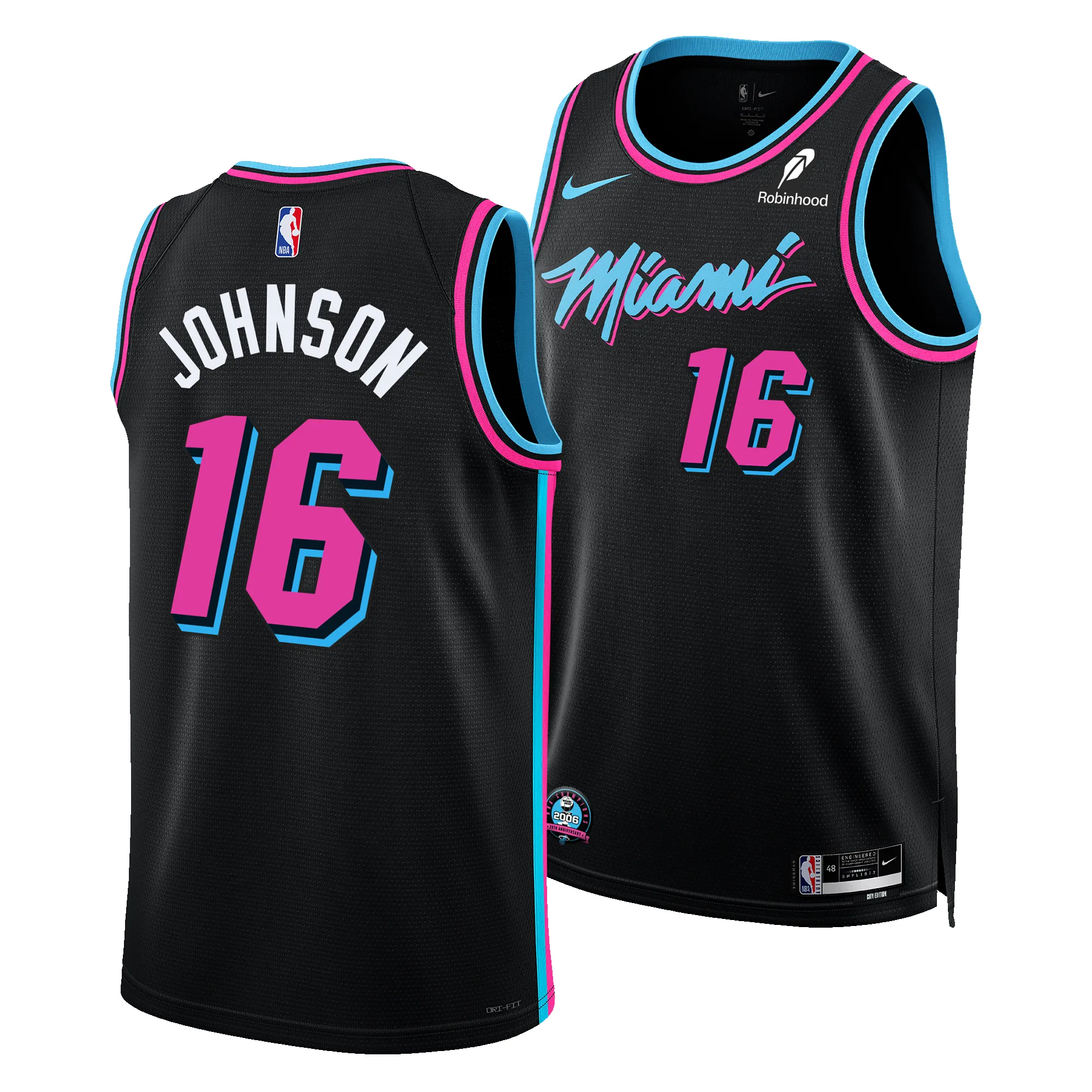 Keshad Johnson Nike Original Vice Nights Swingman Jersey sold by Miami Heat Store product image thumbnail 3