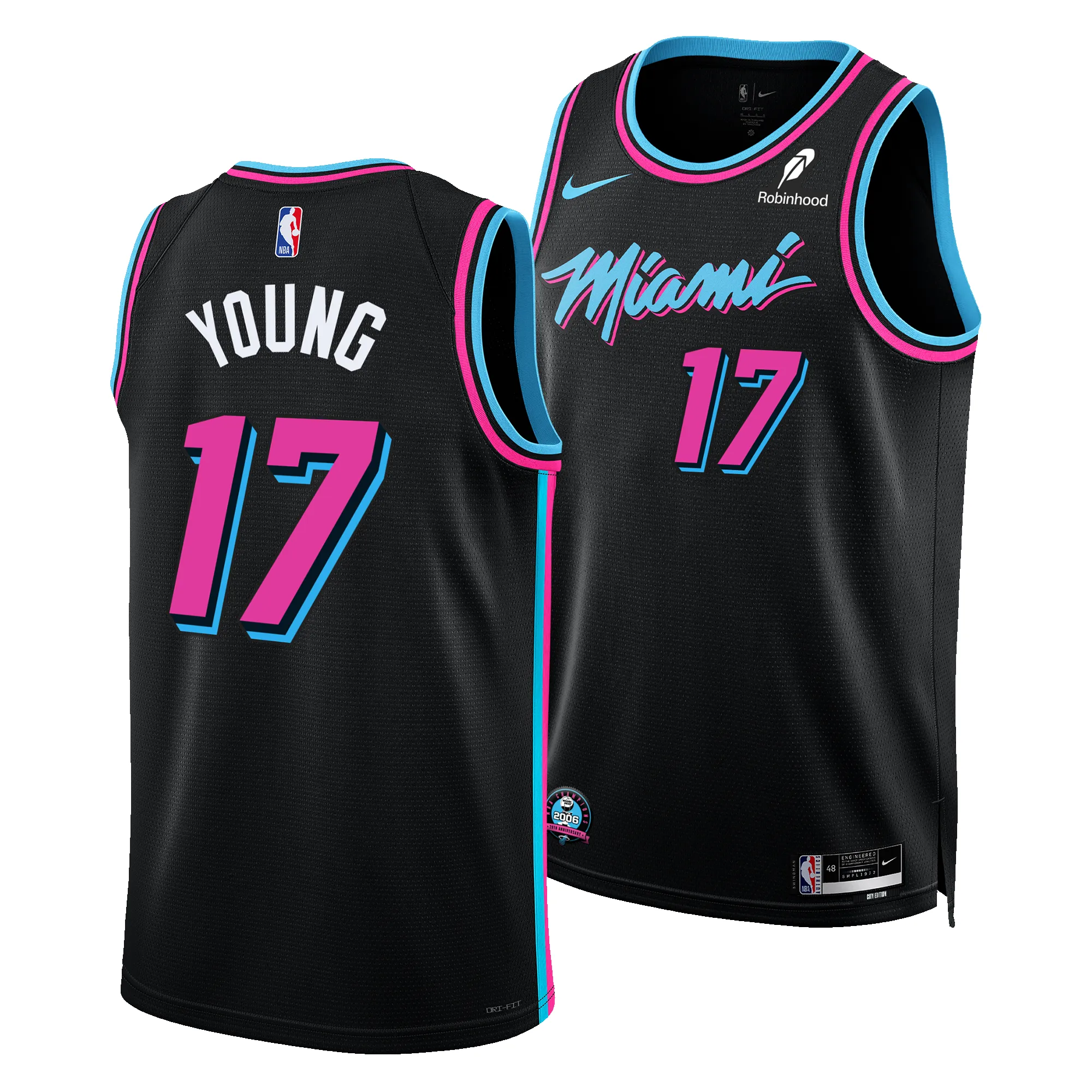 Jahmir Young Nike Original Vice Nights Swingman Jersey sold by Miami Heat Store product image thumbnail 3