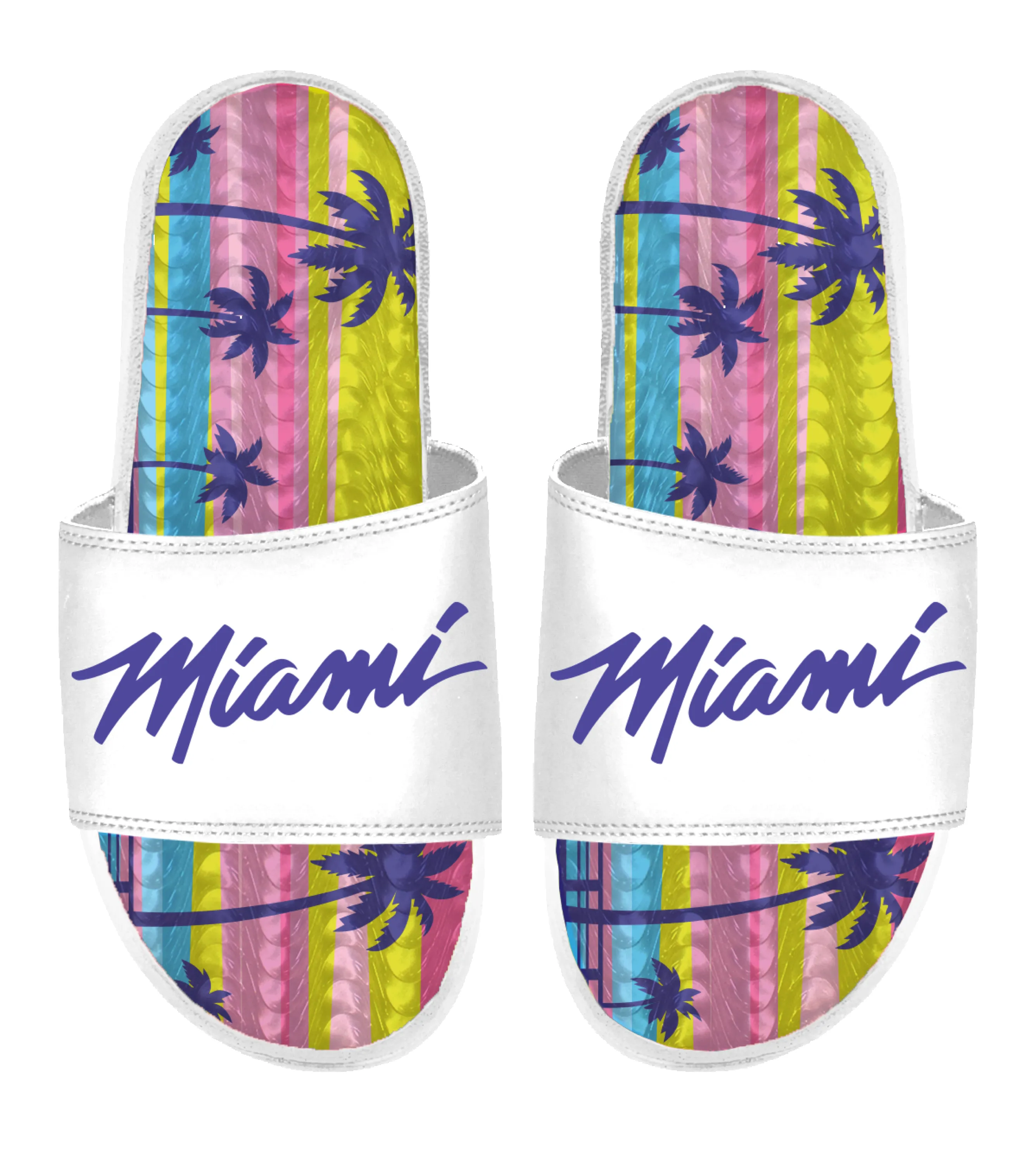 ISlide Miami HEAT Original Vice Nights Palm Tree Gel Sandals sold by Miami Heat Store