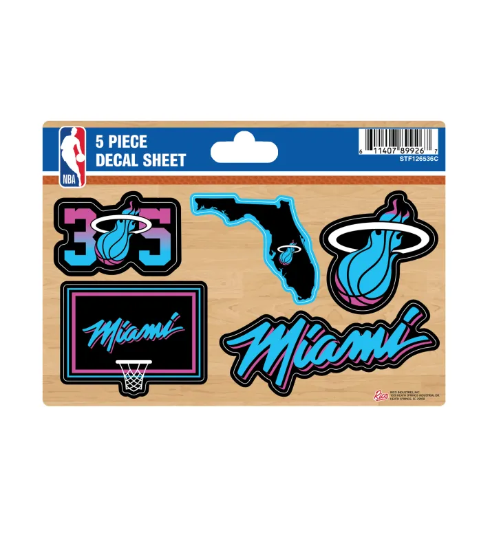Miami HEAT Original Vice Nights 5-Piece Decal Sheet sold by Miami Heat Store