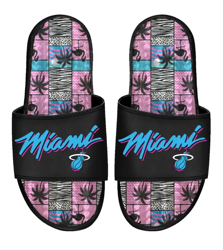 ISlide Miami HEAT Original Vice Nights Black Palm Gel Sandals sold by Miami Heat Store