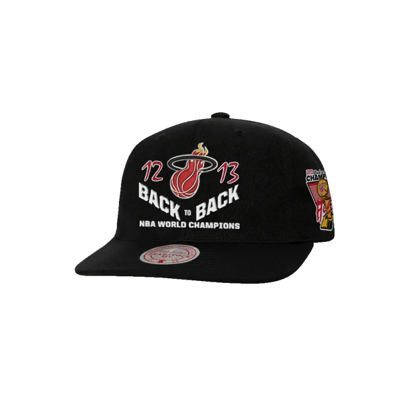 Mitchell & Ness Miami HEAT Back-To-Back Champs Snapback sold by Miami Heat Store