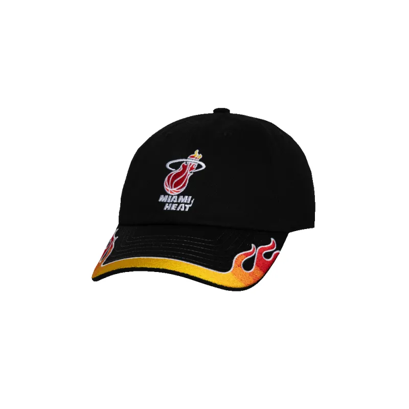 Mitchell & Ness Miami HEAT Flame Dad Hat sold by Miami Heat Store