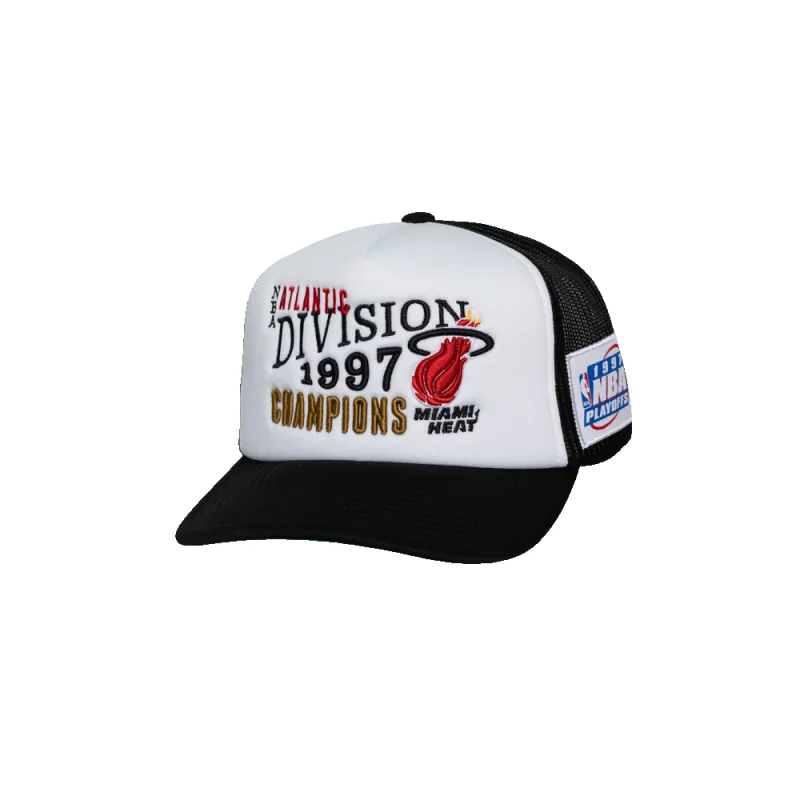 Mitchell & Ness Miami HEAT Division Champ Trucker Snapback sold by Miami Heat Store
