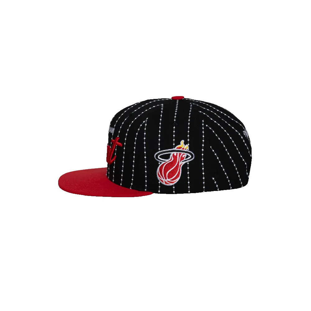 Mitchell & Ness Miami HEAT Pinstripe Snapback sold by Miami Heat Store product image thumbnail 3