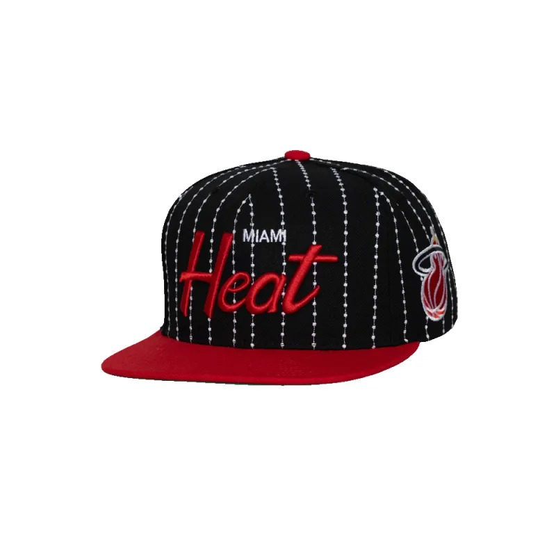 Mitchell & Ness Miami HEAT Pinstripe Snapback made by Mitchell & Ness