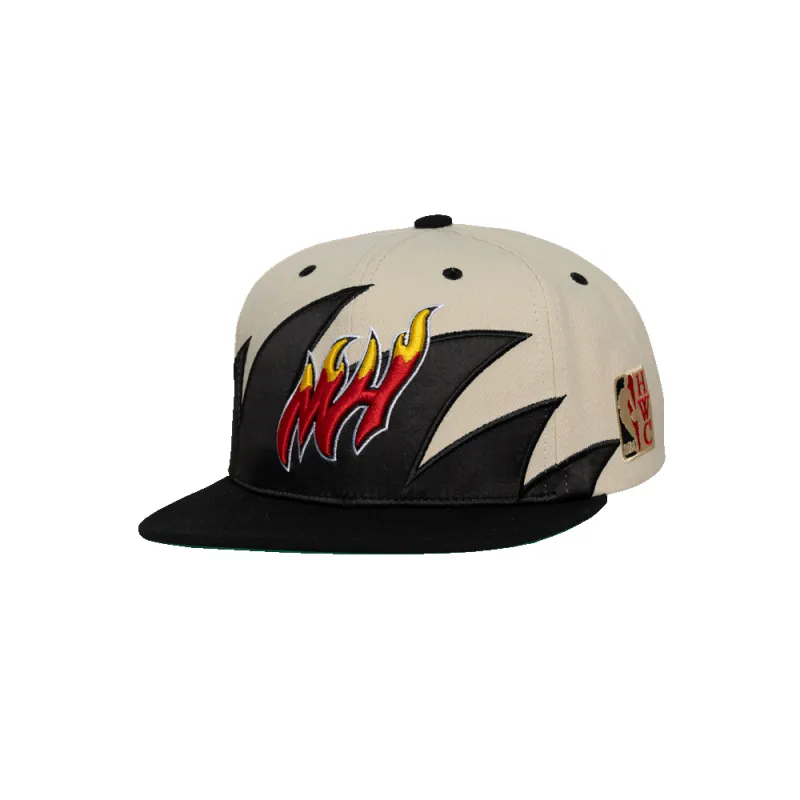 Mitchell & Ness Miami HEAT Shark Tooth Snapback sold by Miami Heat Store