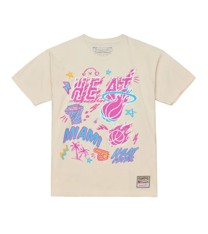 Mitchell & Ness Miami HEAT Sketched Out Tee made by Mitchell & Ness