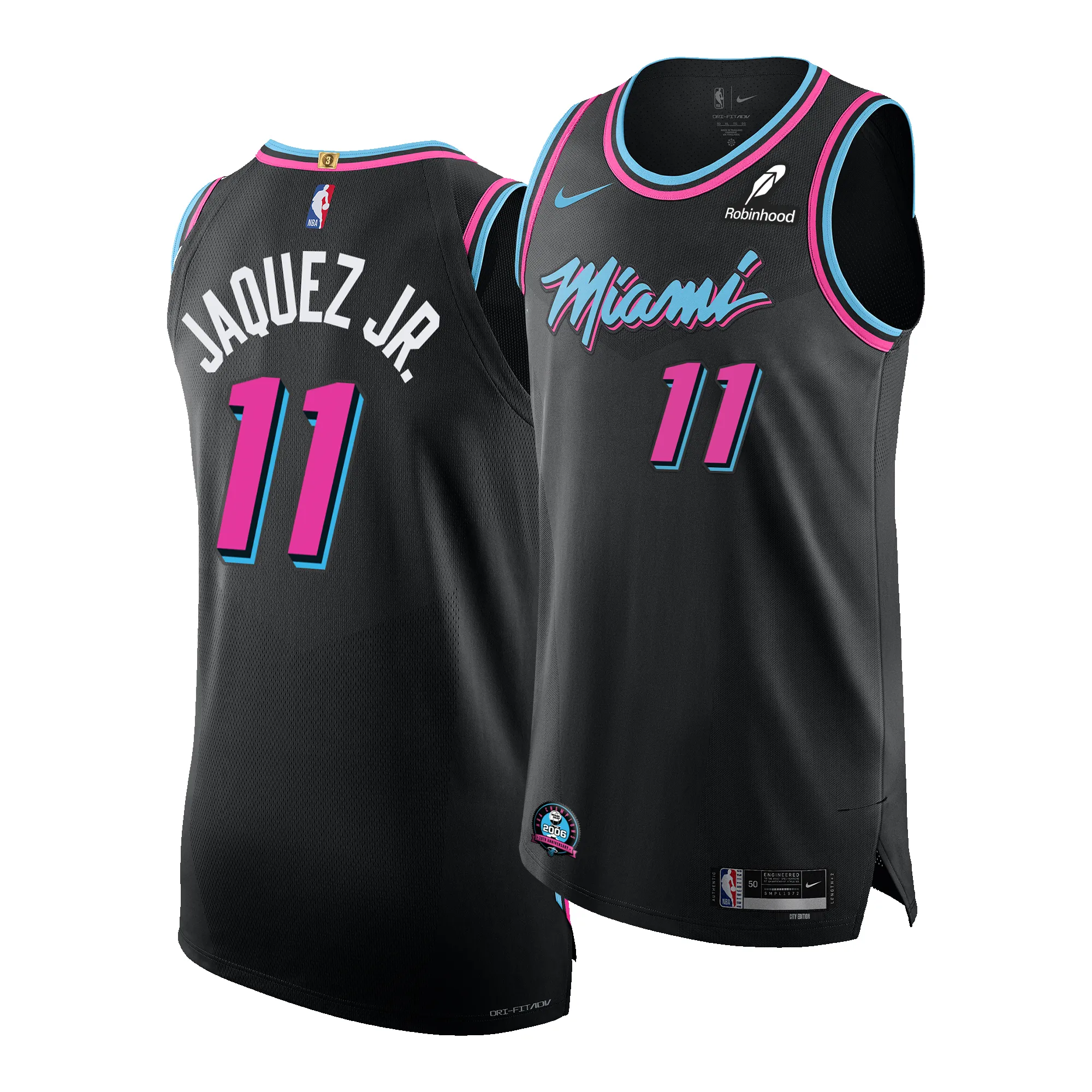 Jaime Jaquez Jr. Nike Original Vice Nights Authentic Jersey sold by Miami Heat Store product image thumbnail 3