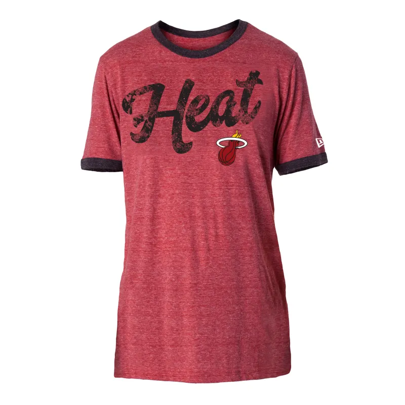 New ERA Miami HEAT Short Sleeve Triblend Ringer Tee sold by Miami Heat Store