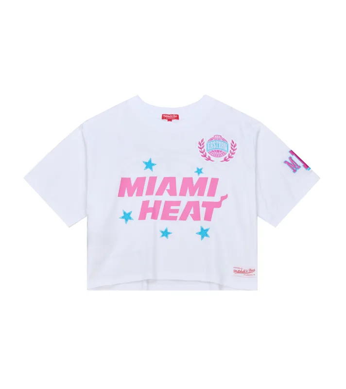 Mitchell & Ness Miami HEAT Original Vice Nights Women's Boxy Tee made by Mitchell & Ness
